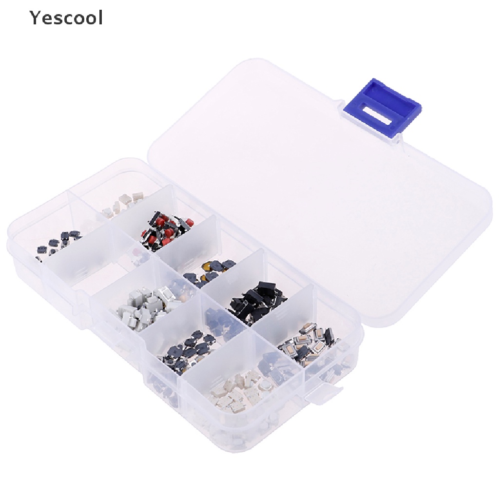 Yescool 250pcs Saklar Tombol Tekan Tactile Campur 10 Tipe Untuk Remote Kunci Mobil