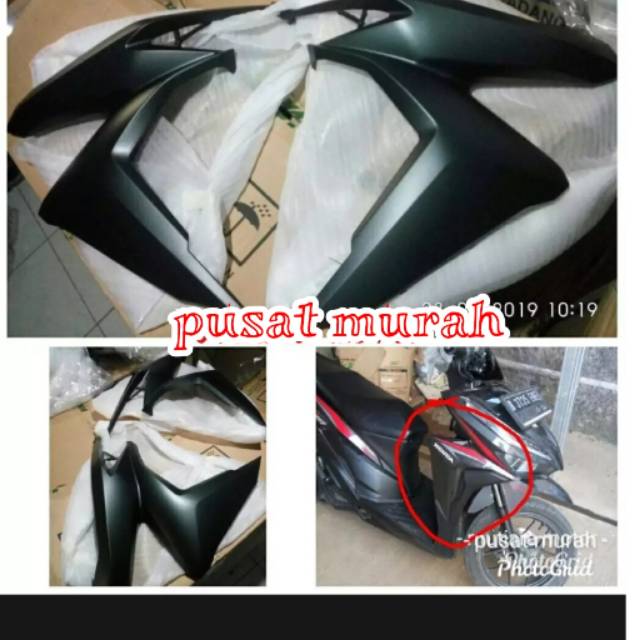 cover body depan bagian samping vario 150 all new 2018 hitam doff