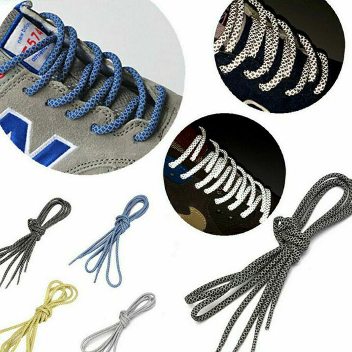 tali sepatu reflective 3M shoelaces rope runner sneakers shoes panjang 125cm tali sepatu bulat