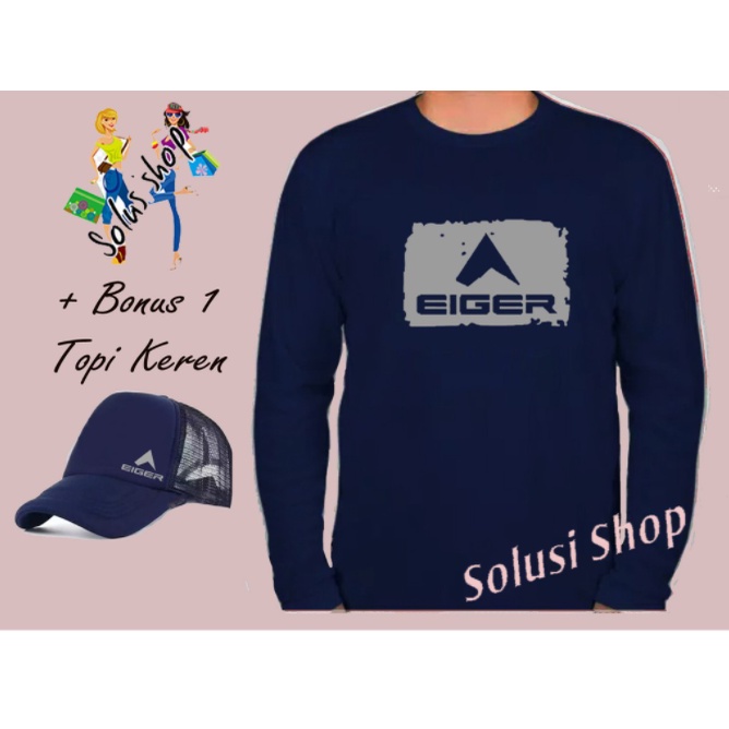 Kaos Pria Distro Cowok Dewasa Keren Murah Import Laki Laki2 Lengan Panjang Bagus Premium Free Topi
