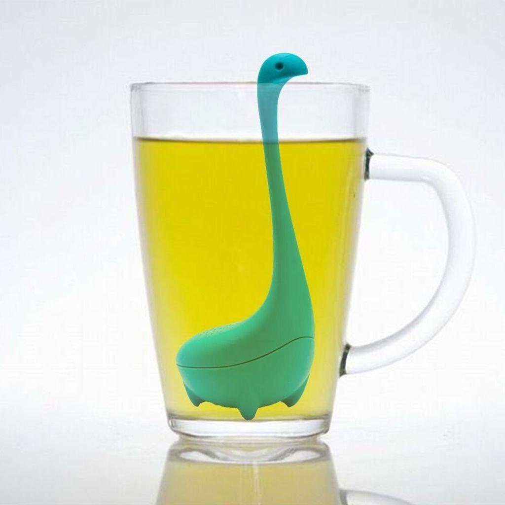 QUINTON Dinosaurus Tea Infuser Tahan Panas 1pcs Silikon Food grade Untuk Loose Tea Drinkware Alat Seduh Teh Saringan Teh