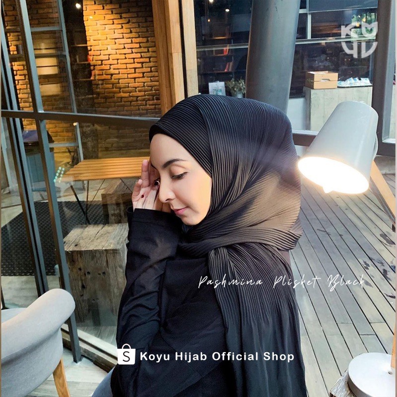 Koyu Hijab Pasmina Plisket Kupu Kupu Premium Import Best seller