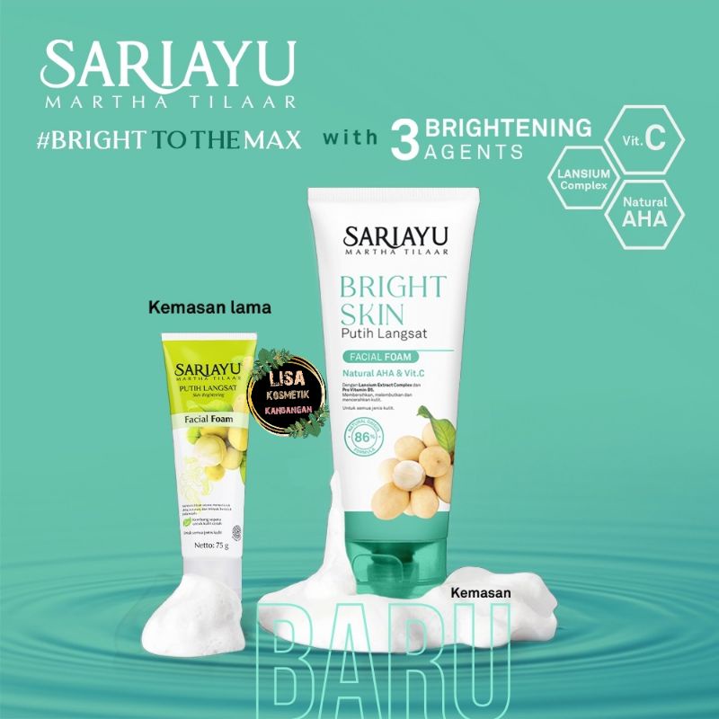 Sariayu acne care facial foam &amp; sari ayu bright skin Putih Langsat facial foam