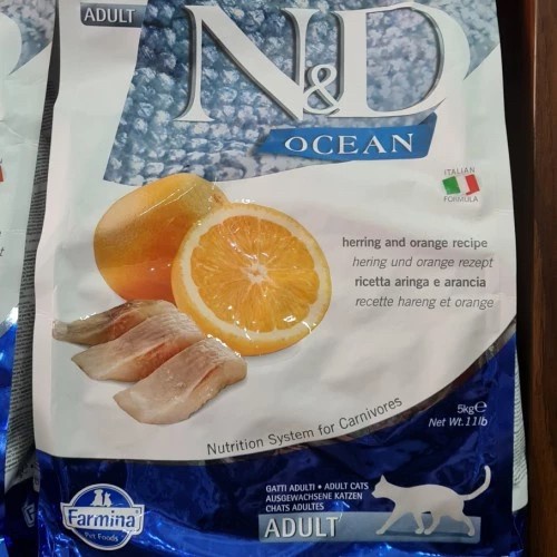 Farmina N&D OCEAN Herring and Orange Recipe Adult Cat 5 kg