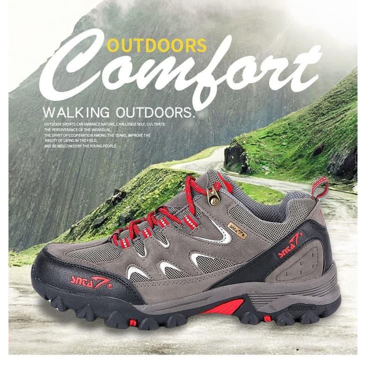 Sepatu Gunung SNTA Original - Sepatu Outdoor SNTA 433 Low - Free Buff - Green Yellow, 40