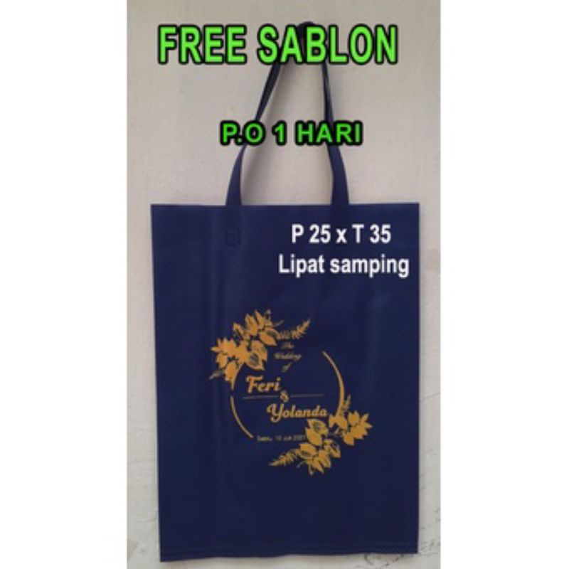 TAS SPUNBON 25X35X8 CUSTOM SABLON 1 HARI BERES