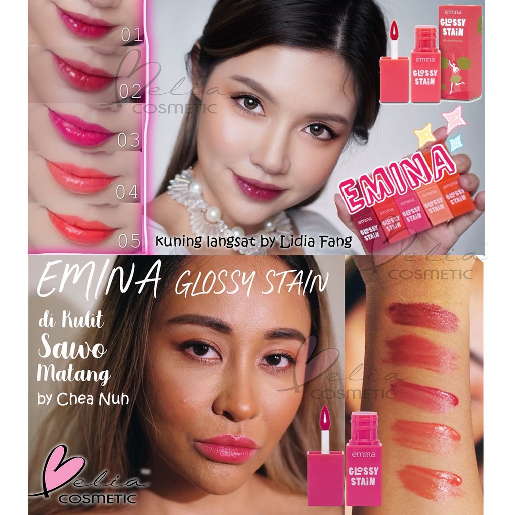 ❤ BELIA ❤ EMINA Glossy Stain 3g | Lip tint gel finishing glossy