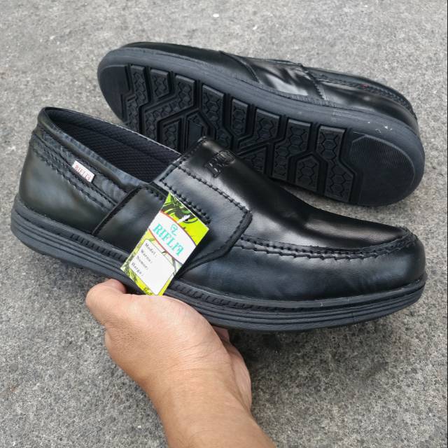 Sepatu Casual Kasual Pria Kulit Asli Original Slip On Kode L5