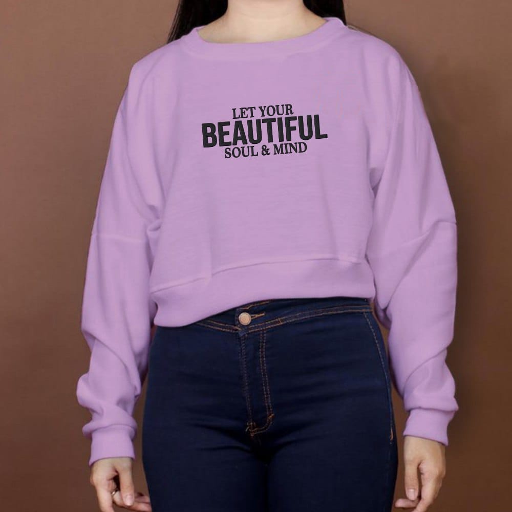 LET YOUR BEAUTIFUL CROP OVERSIZE SWEATER WANITA - CREWNECK KEKINIAN PREMIUM