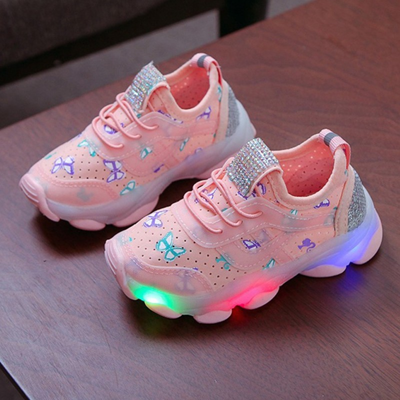 Terlaris!Sepatu LED 002 Anak Sekolah Laki-laki & Perempuan