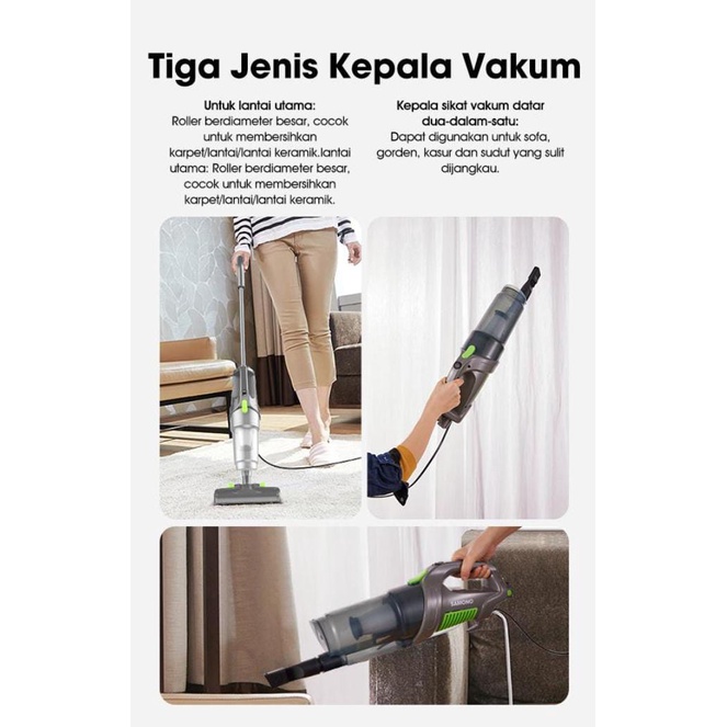 Samono Vacuum Cleaner 4 Filterasi Multifngsi Daya Hisap Kuat Vakum Debu dan Tungau 2in1 SW-VCG14 Abu-abu