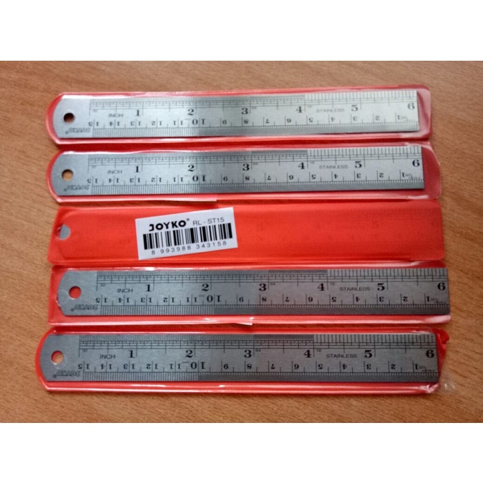

TULIS-ALAT- RULER STAINLESS / PENGGARIS BESI - JOYKO - 15 CM -ALAT-TULIS.