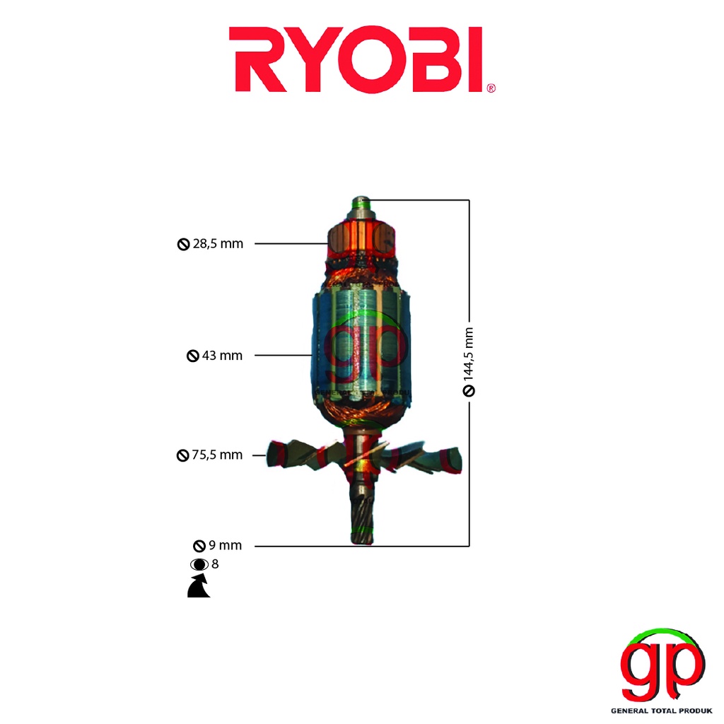 Armature / Angker W 560 Ryobi Mesin Gergaji W560 Circular Saw / Circle