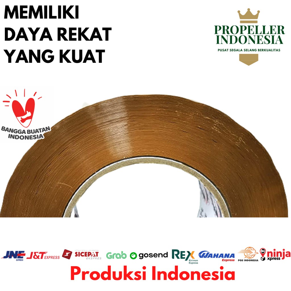 Lakban RHINOCEROS Tape Lakban OPP Bening/Coklat Solatip Isolasi Bening Putih 45MMx300Yard