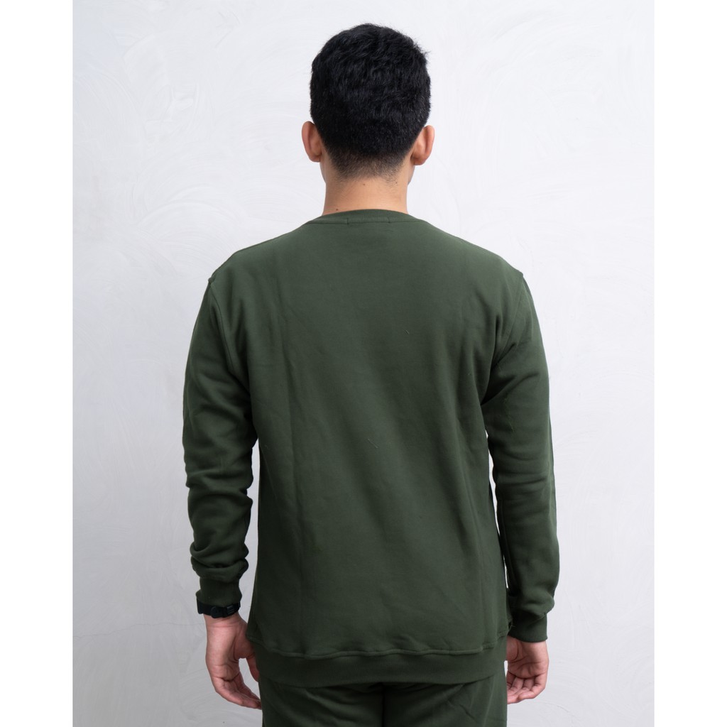 PLAIN CREWNECK by PAD - ARMY GREEN