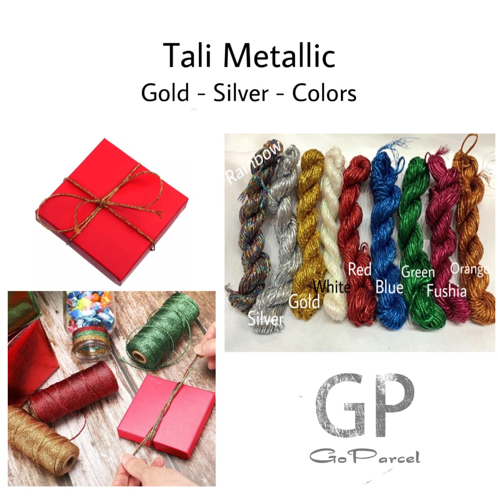 ( Rol 50 Yard ) METALLIC ROPE GOLD SILVER - TALI METALIK MAS / EMAS / PERAK / IKAT SOUVENIR /