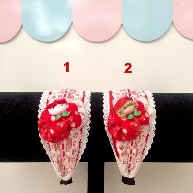 BANDO LEBAR MERAH RENDA PUTIH