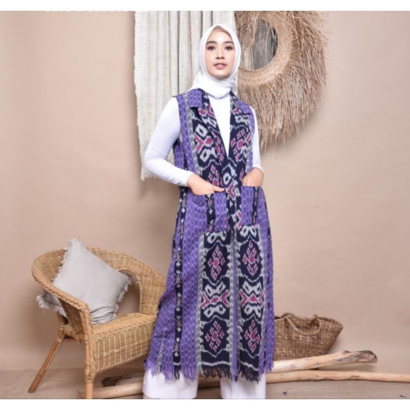 Sakinah Outher Tenun Motif Toraja/ Cardigan Tenun