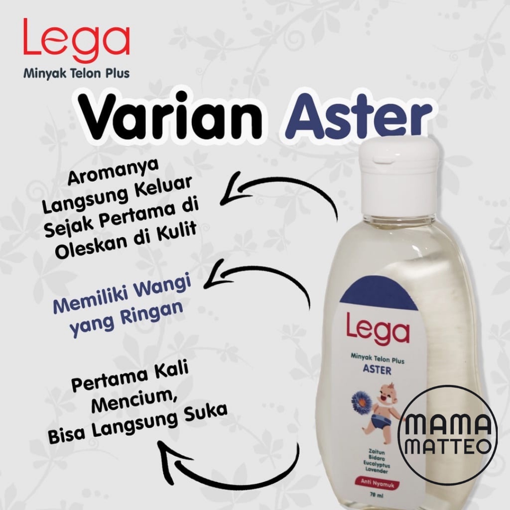 LEGA Minyak Telon Plus Baby 100ml &amp; 70ml Varian Wangi Bunga Rose / Acacia / Aster / Crysan / Telon Oil Minyak untuk Bayi dan Anak / LEGA BANDUNG