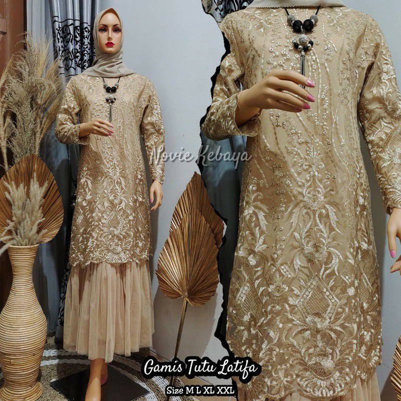 GAMIS TUTU LATIFA GAMIS TILLE BORDIR GAMIS MUSLIM GAMIS MEWAH