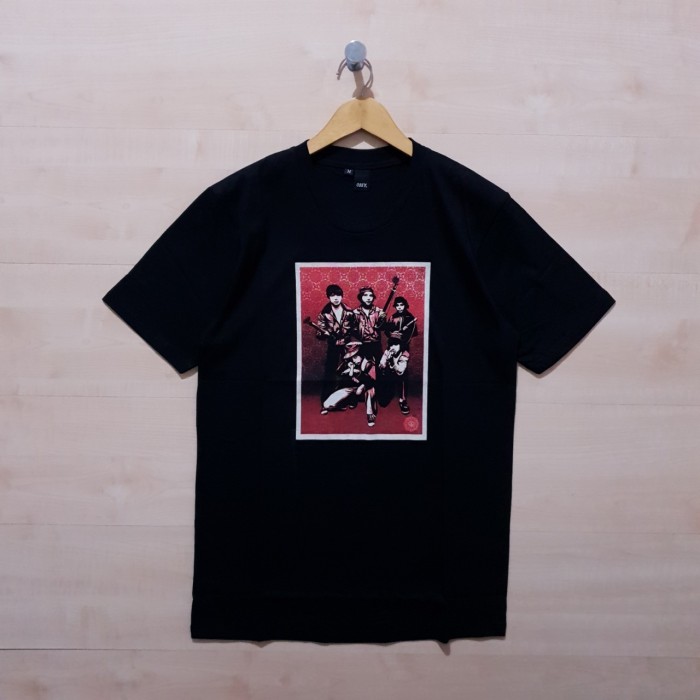 KAOS T SHIRT OBEY X BAND TEE BLACK - M