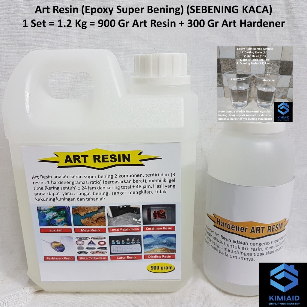 Epoxy Resin Bening - 1.2 Kg - Art Resin - Resin Bening - Glanzer  - Kerajinan Tangan - Resin Lycal