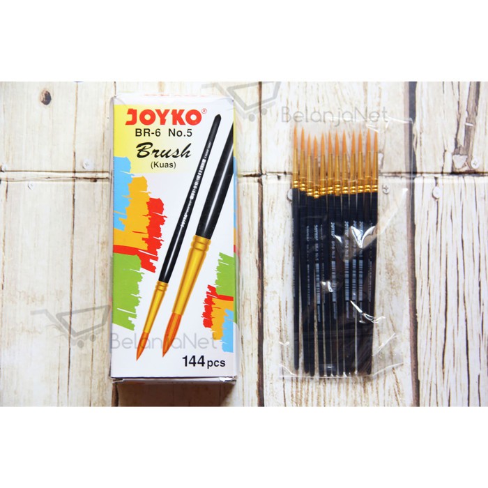

Brush BR-6 no.5 Kuas Cat Air Cat Minyak Cat Acrylic Joyko [1 LUSIN] JunDW