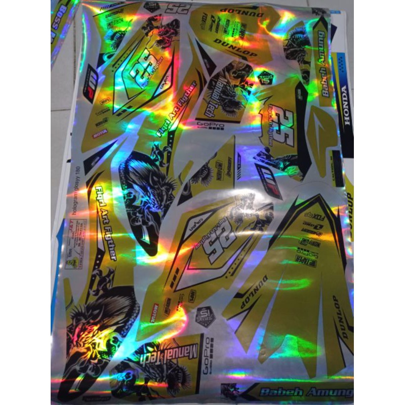decal stiker KLX full hologram custom glossy 180gr