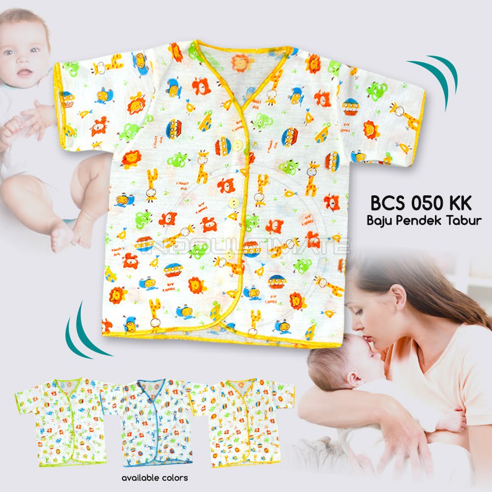 Baju Bayi Lengan Pendek Kaos Bayi Newborn Atasan Bayi Baru Lahir BCS-050KK