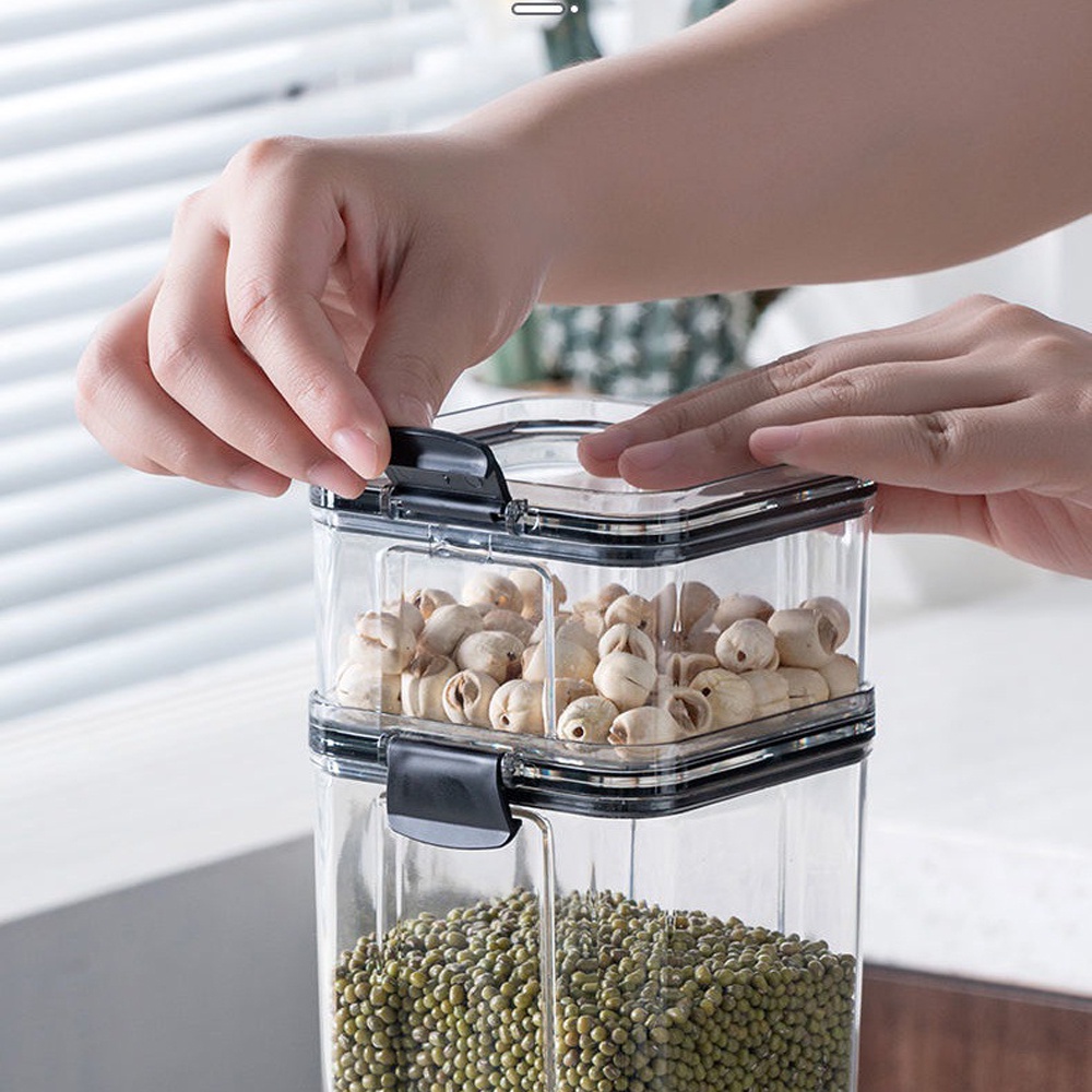 Toples Kedap Udara Bening Cereal Penyimpanan Kontainer Food Storage Jar Container