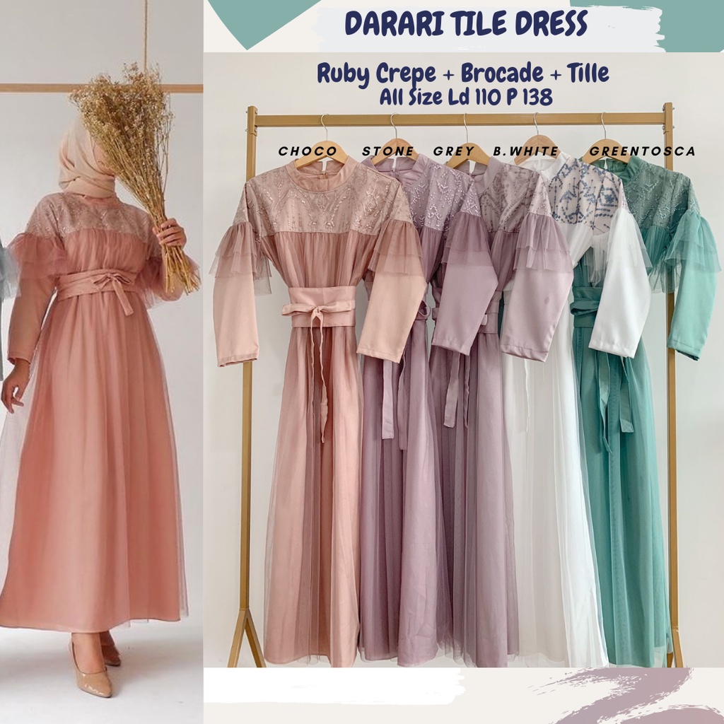 Darari Tille Dress Ld 110/Dress Tille Jumbo/Dress Kondangan/Dress Wanita Lebaran