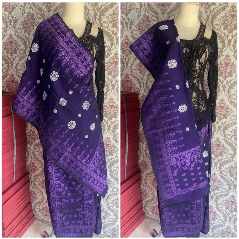 Songket Cantik Manis ORI Rakam Tembaga Ungu Terong