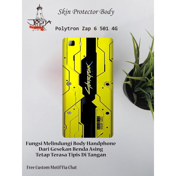 Dapat 2pcs Garskin HP Polytron Zap 6 501 4G motif cyber - Free Custom Motif