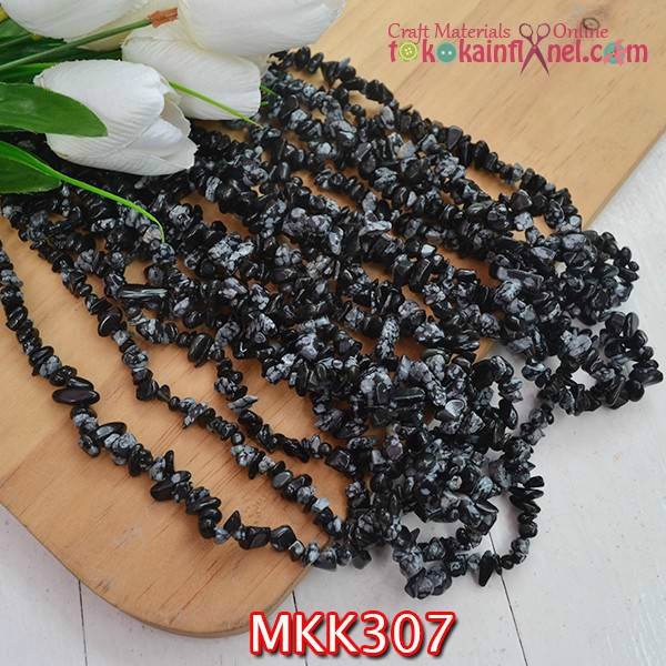 Mkk307 Manik Kerikil Batu Kecil Hitam 1 String 40cm