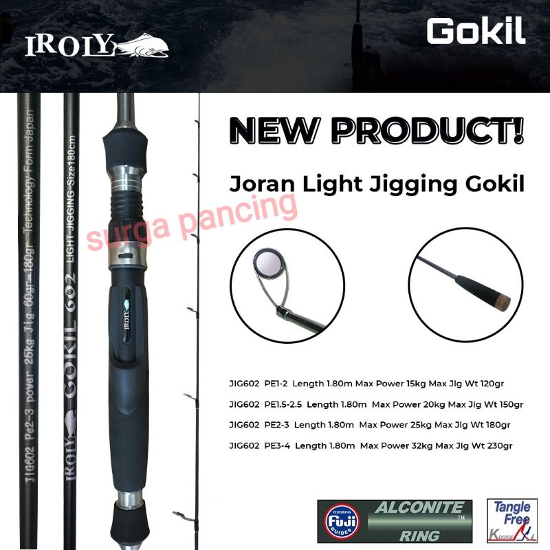 Joran Iroly Gokil terbaru guide Fuji K Alconite rod jigging pe 2-3 / pe 3-4