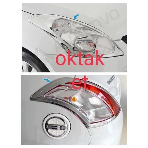 paket garnish lampu depan belakang all new swift chrome jsl