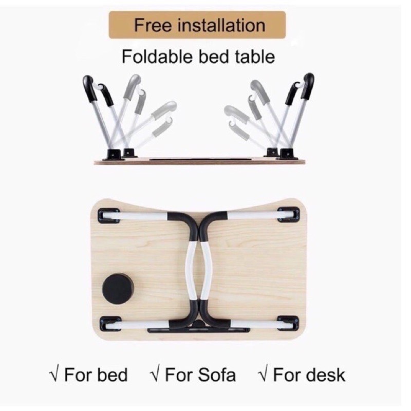 HANYA 2KG Meja Laptop &amp; Belajar Lipat Portable Stand Meja Laptop Lipat Foldable Notebook Desk Table