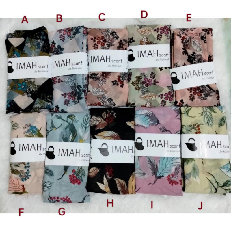 Printing Scarf Khalisa and Imah - Hijab Printing Segiempat Chiffon Viney Square