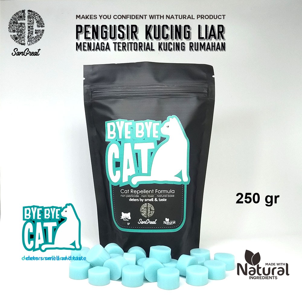 Kapur barus kamper anti kucing organik alat pengusir kucing pengusir kucing kampung liar alami terbaik Bye Bye cat gel 250 gr untuk outdoor dan kucing peliharaan agar tidak berak pup pipis sembarangan