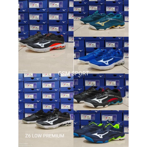 (GSM SPORT) Sepatu olahraga voli MIZUNO Z6 LOW / MIZUNO WLZ 6 premium