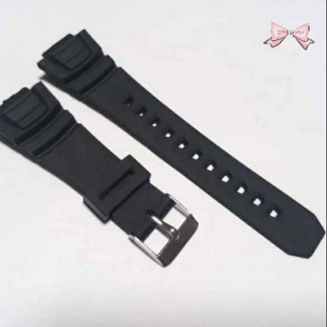 Strap Tali Jam Tangan Casio WS220 W-S220 WS 220 Rubber tali Jam Casio WS-220 WARNA HITAM