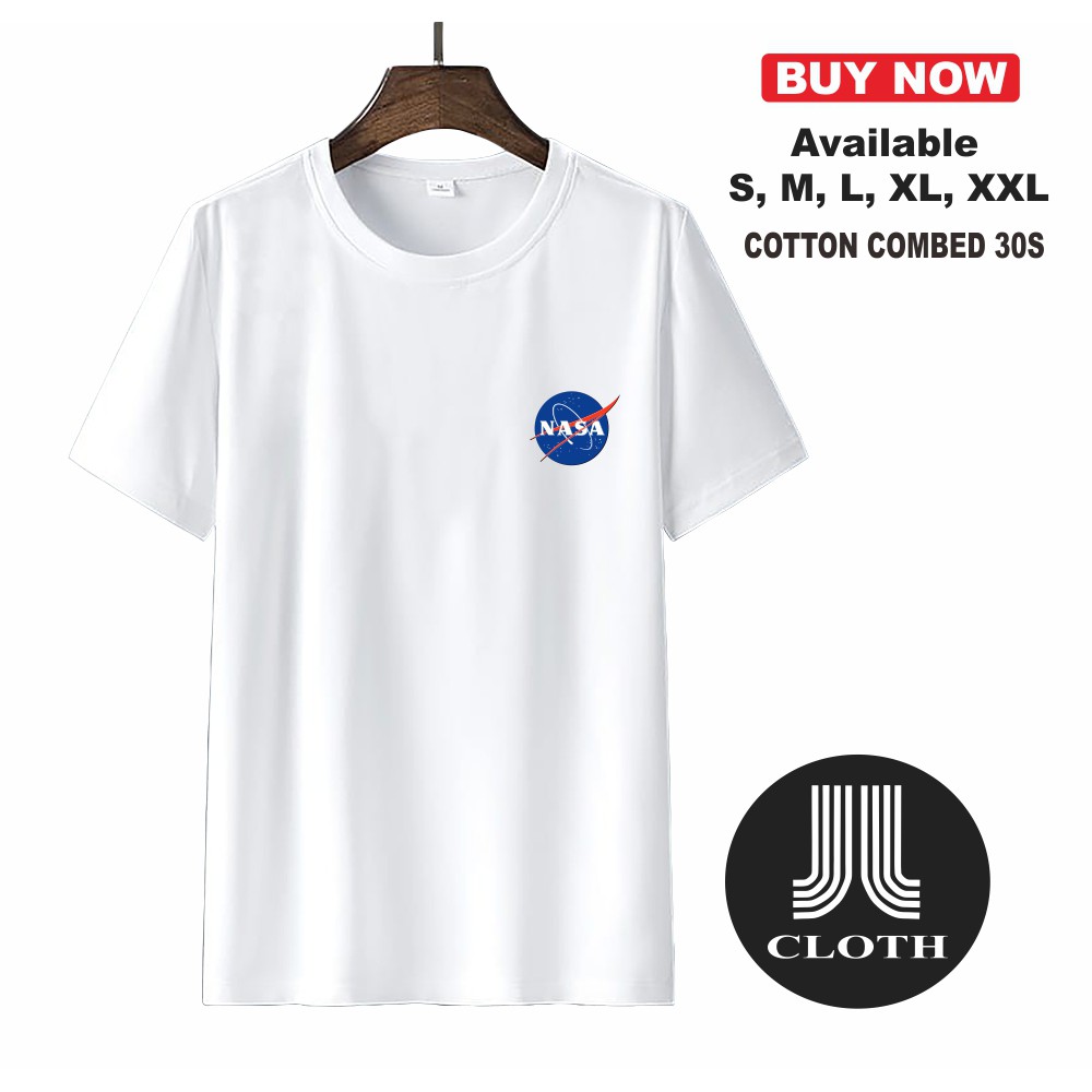 KAOS DISTRO PRIA WANITA NASA LOGO COMBED 30S