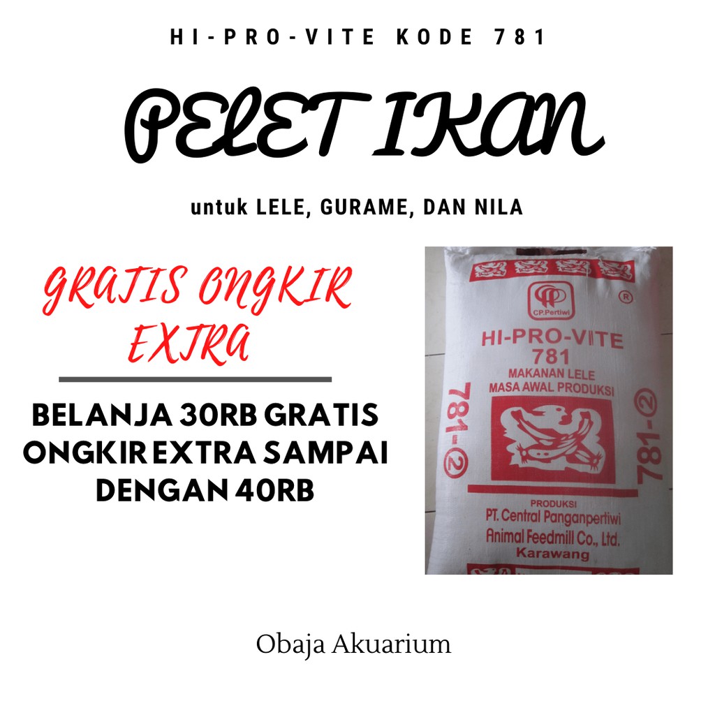 pelet  pakan  dan makanan ikan lele  gurame  dan nila murah repack 1kg 781