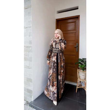 naadira dress motif gamis casual branded real picture