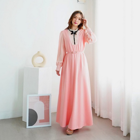 HOPYLOPY - Maxi Dress Wanita Terbaru Kekinian Tritania Import ( Free Belt )