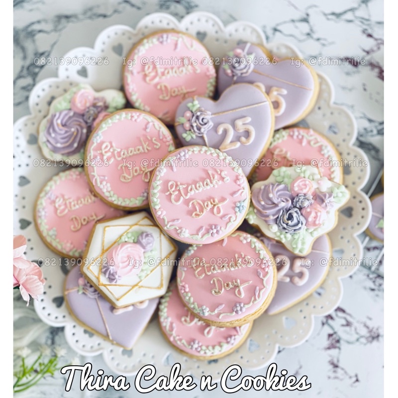 

cookies custom flower bunga souvenir ulang tahun birthday kue kering kukis