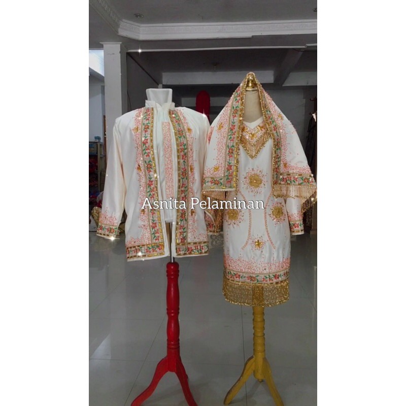 Baju koto gadang modern bridal renda india renda bordir full payet jepang swarovski mutiara sintesis