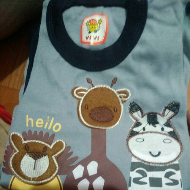 Baju setelan baju celana pendek/singlet KANCING BAHU anak bayi merk vivi