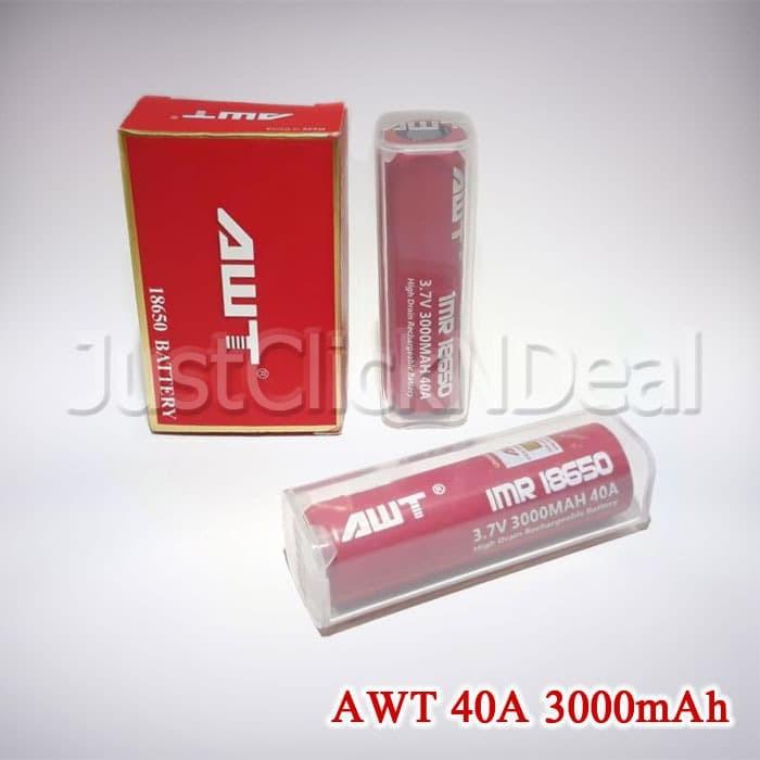 Baterai 18650 AWT 40A 3000mAh Authentic Original Ori Battery