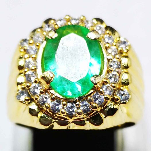 BATU PERMATA ZAMRUD COLOMBIA ASLI NATURAL RING PERAK BANGKOK 926 SIAP PAKAI